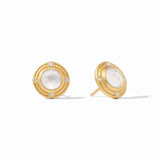 Julie Vos ASTOR STONE STUD EARRINGS Iridescent Clear Crystal