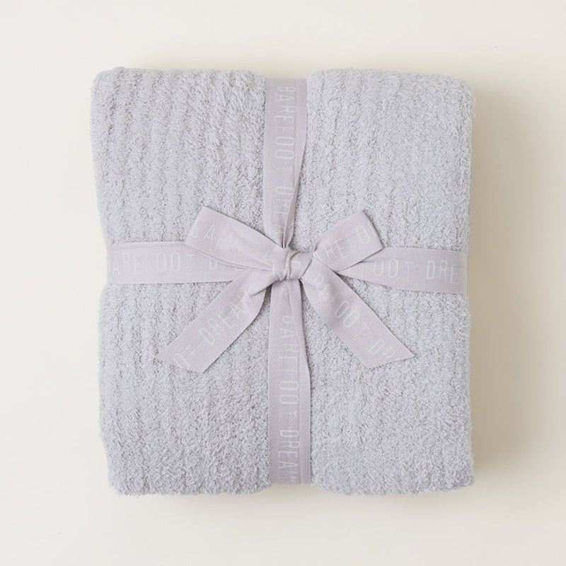 Barefoot Dreams COZYCHIC RIBBED THROW BLANKET Silver