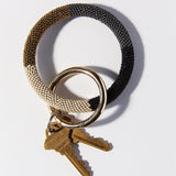 Ink and Alloy CHLOE SEED BEAD KEY RING Black_Gold_Ivory