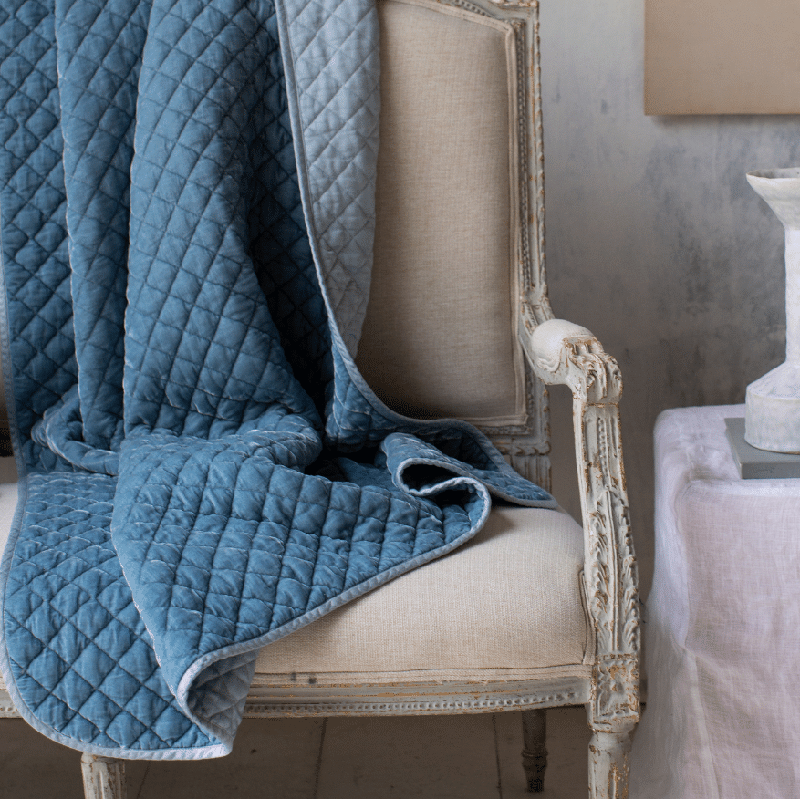 Silk Velvet Quilted Blanket By Bella Notte Linens Bella Vita Gifts Interiors