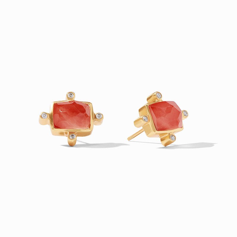 Julie Vos CLARA STUD EARRINGS Iridescent Coral