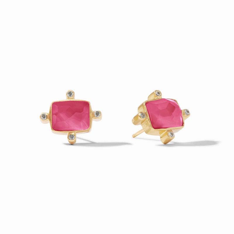 Julie Vos CLARA STUD EARRINGS Iridescent Raspberry