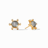 Julie Vos COSMO STUD EARRINGS Iridescent Charcoal Blue