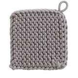 Creative Co-op SQUARE COTTON KNIT POT HOLDER Pearl Grey