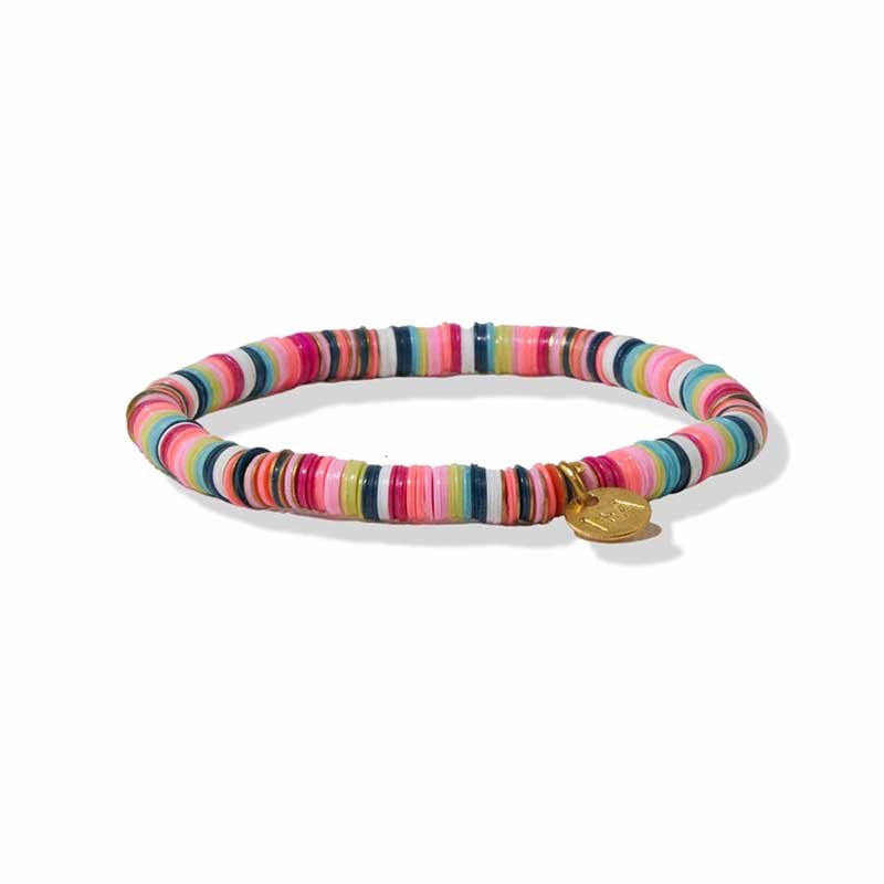 Ink and Alloy SEQUIN STRETCH BRACELET Rainbow Color Mix