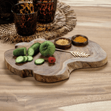 Zodax BALI TEAK ROOT SERVING BOARD WITH CONDIMENT BOWLS