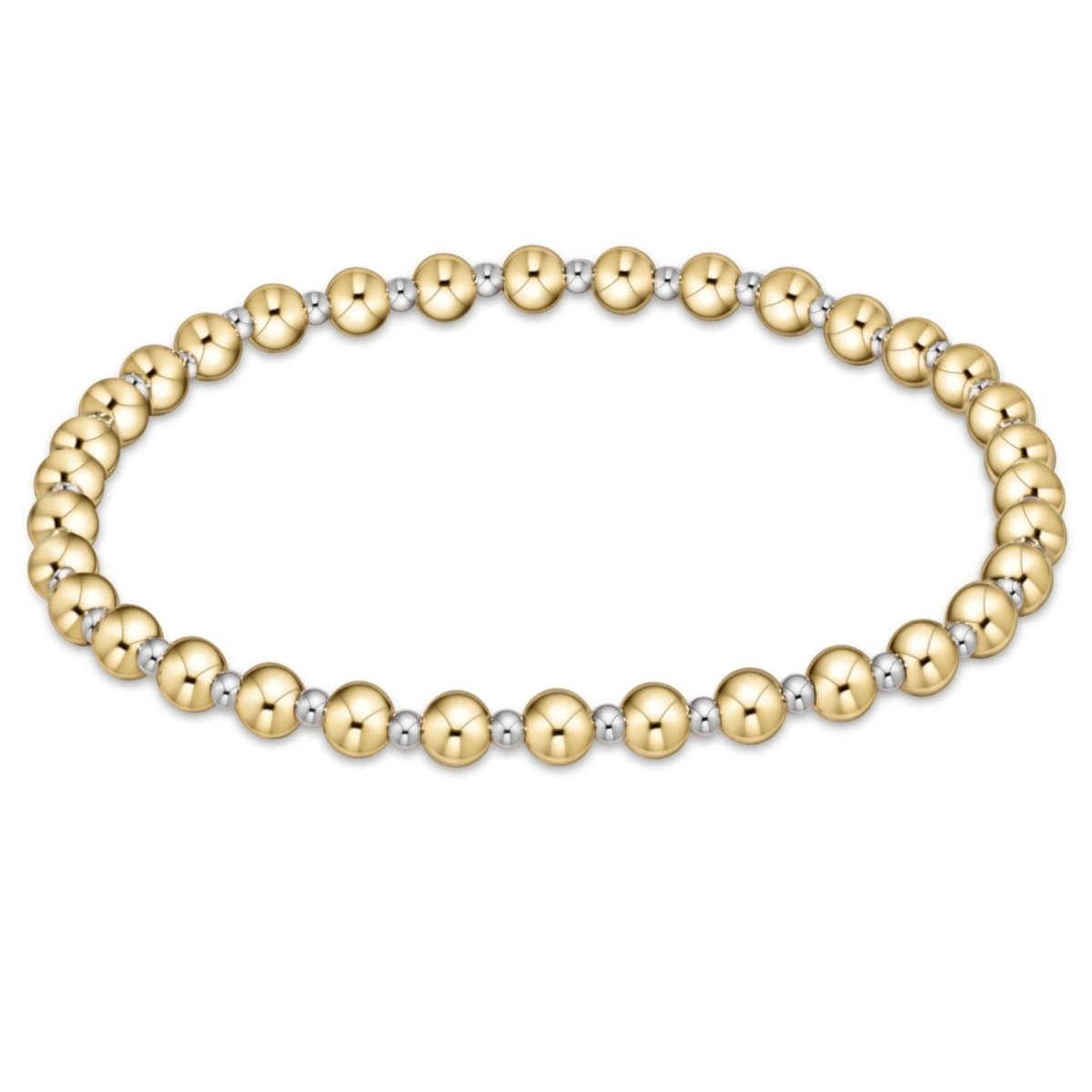 eNewton Design CLASSIC GRATEFUL PATTERN BEAD BRACELET Mixed Metal 4mm