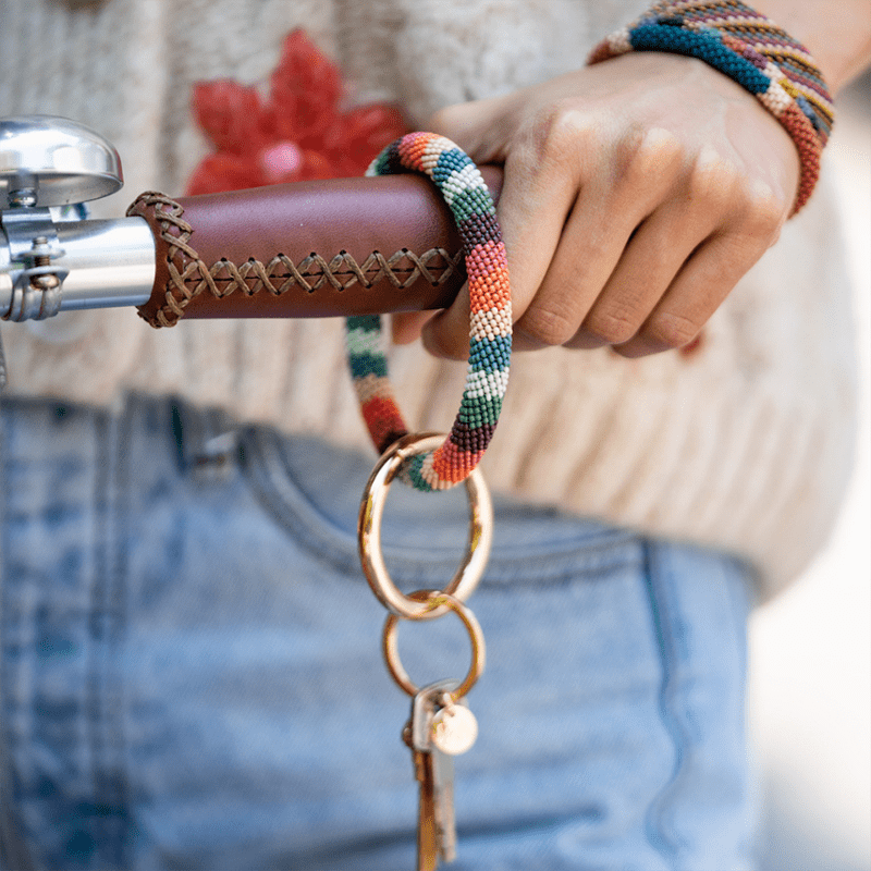 Ink and Alloy CHLOE SEED BEAD KEY RING