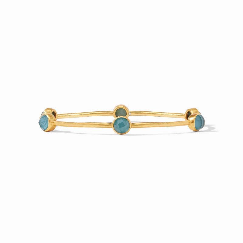 Julie Vos MILANO LUXE BANGLE BRACELET Iridescent Peacock Blue
