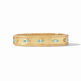 Julie Vos MONACO HINGE BANGLE BRACELET Gold Bahamian Blue