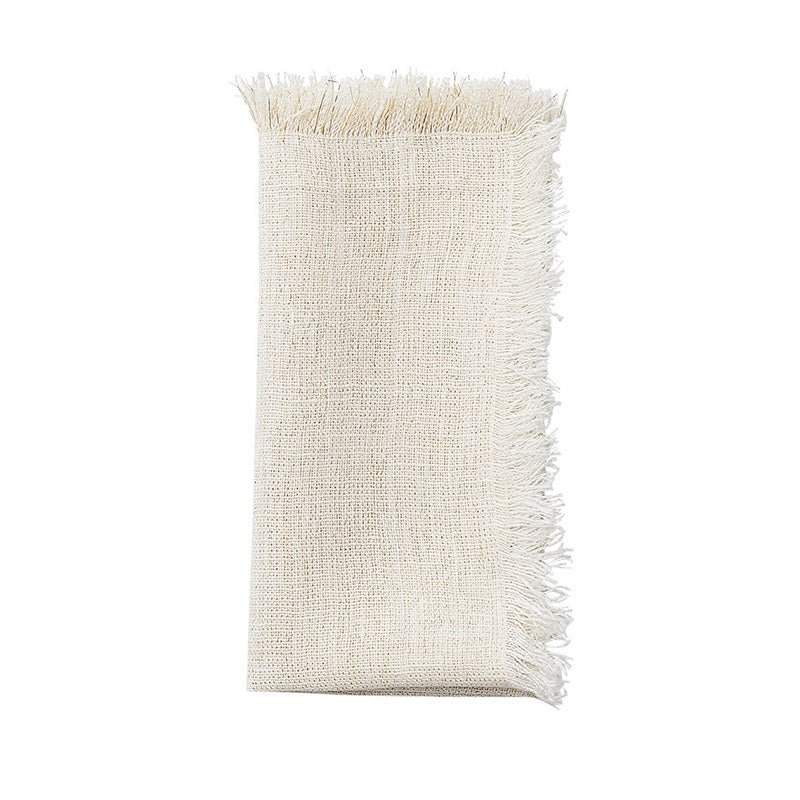 Kim Seybert FRINGE NAPKIN White_Gold