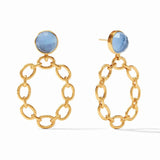 Julie Vos PALERMO STATEMENT EARRINGS Iridescent Chalcedony Blue