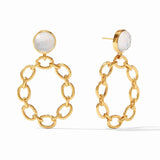 Julie Vos PALERMO STATEMENT EARRINGS Iridescent Clear Crystal