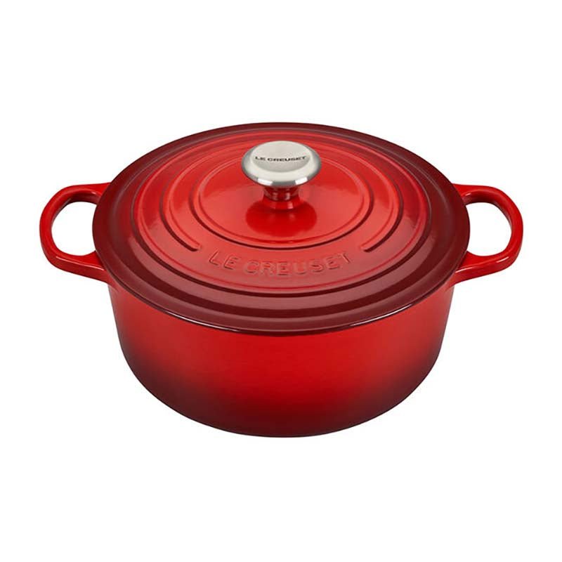 Smeg 5 qt Casserole Dish 9.5 with Lid - Red