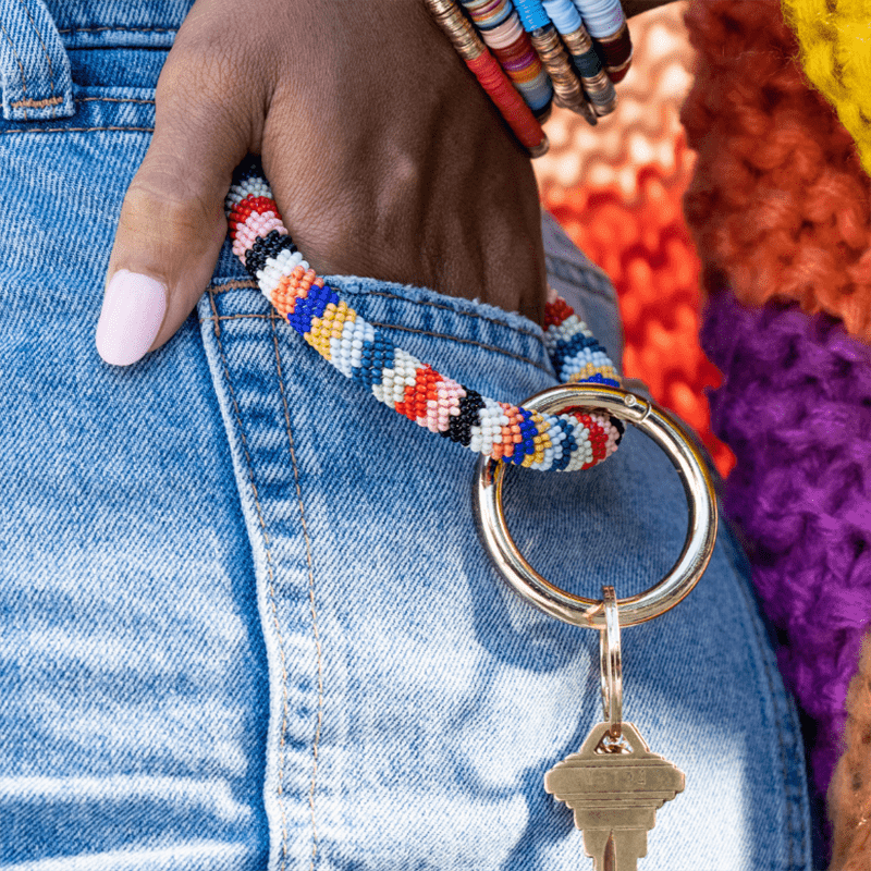 Ink and Alloy CHLOE SEED BEAD KEY RING