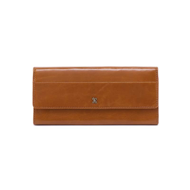Hobo JILL LARGE TRIFOLD WALLET Truffle Polished Leather