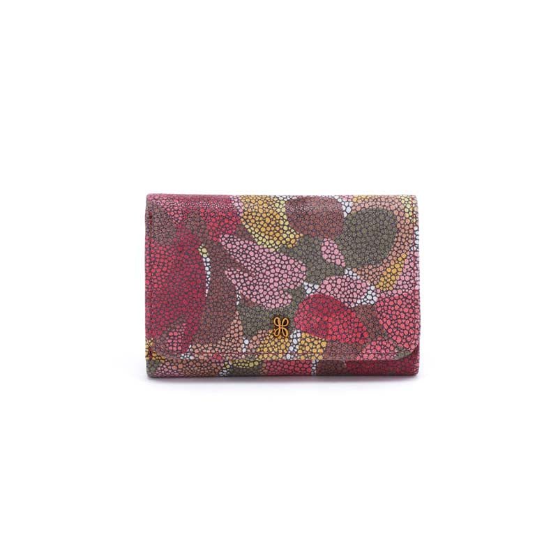Hobo JILL TRIFOLD WALLET Abstract Foliage Printed Leather