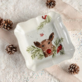 Casafina DEER FRIENDS SQUARE BAKER White