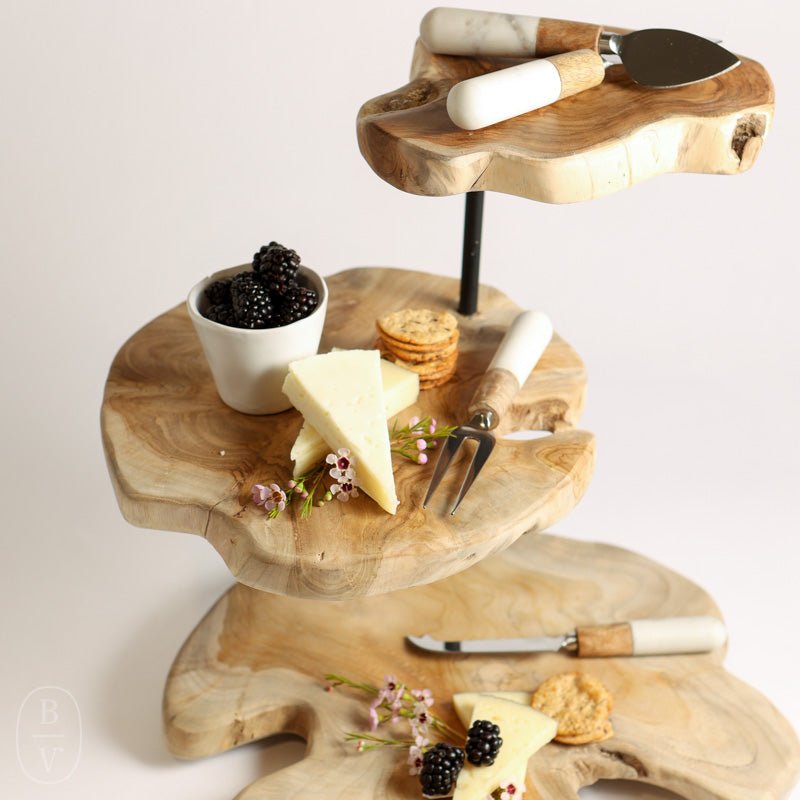 Zodax MARBLE AND WOOD CHEESE TOOL SET