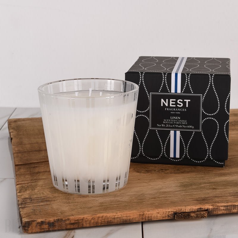 Nest Fragrances THREE WICK GLASS CANDLE Linen