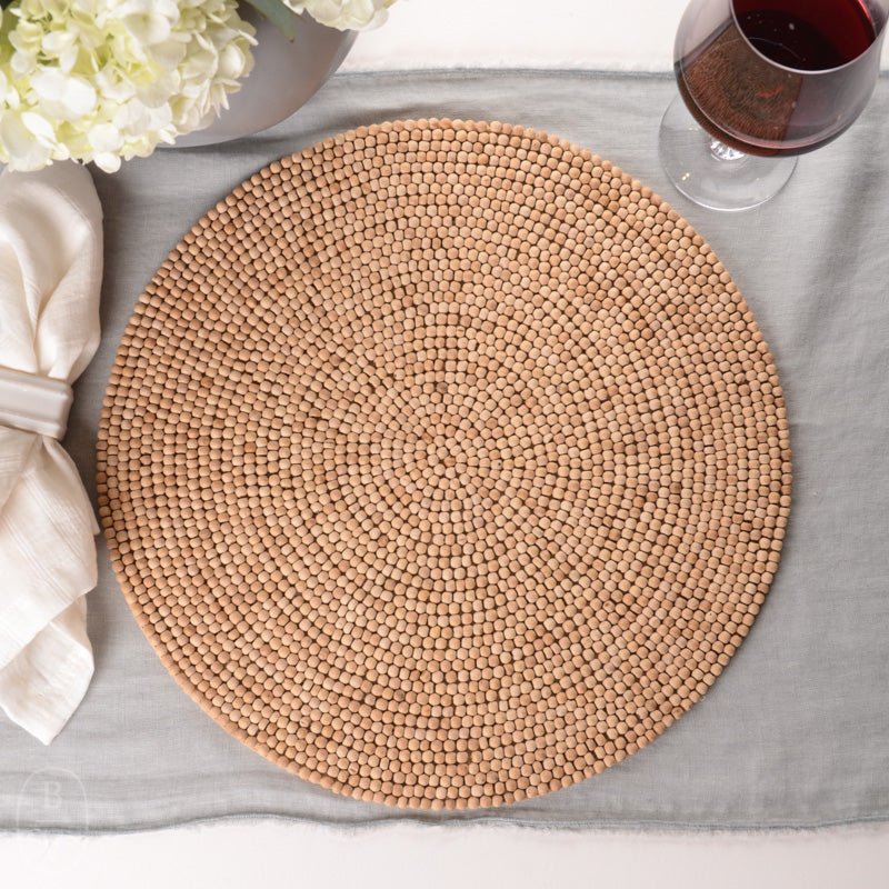 Kim Seybert WOOD ROUND PLACEMAT Natural