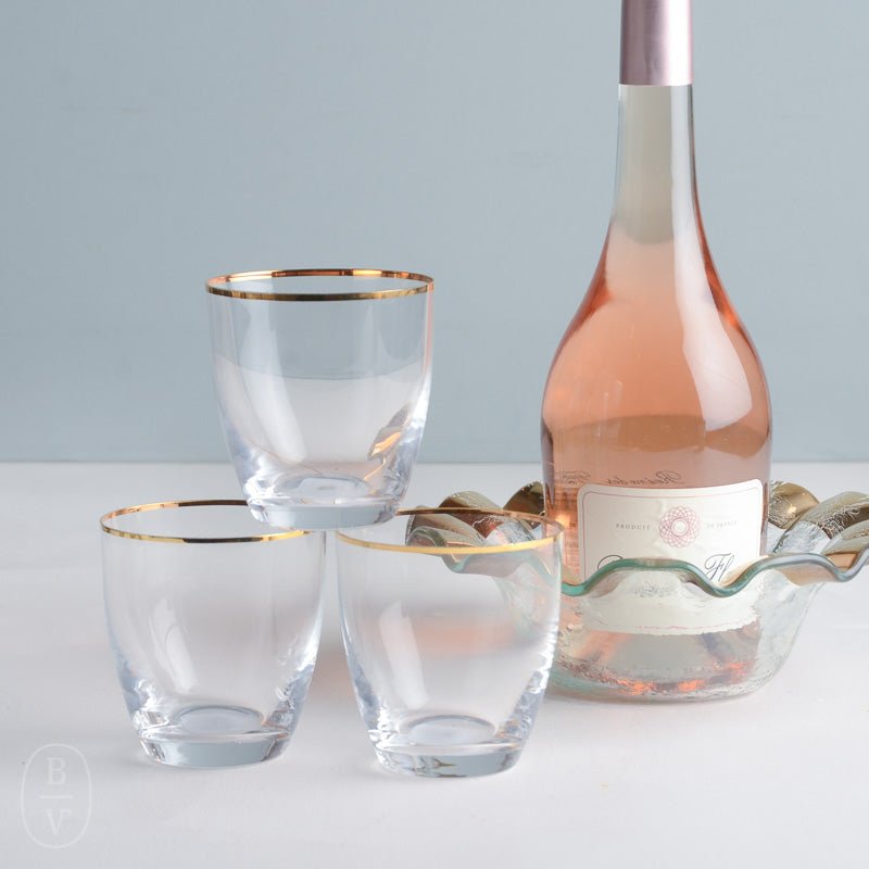 Casafina SENSA TUMBLER Clear_Gold Rim