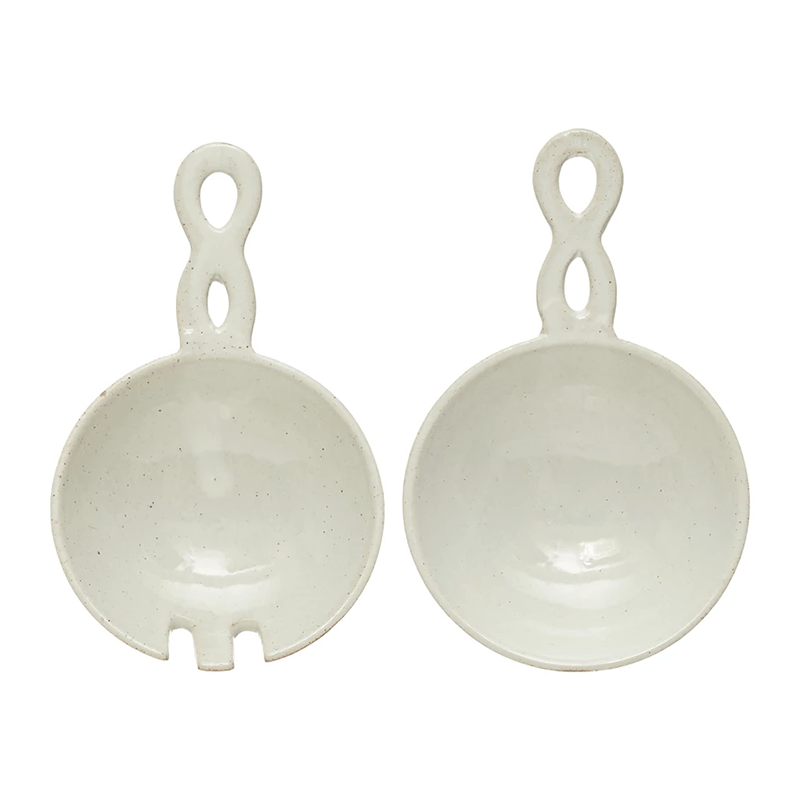 Bloomingville TWISTED HANDLE STONEWARE SERVER