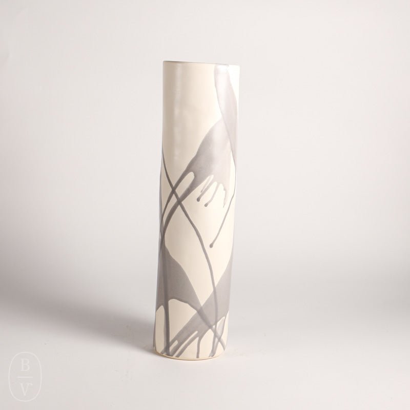 Contemporary vase - DUO - A 2 designers - painted metal / terrazzo