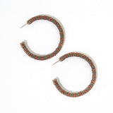 Ink and Alloy BEADED LARGE HOOP EARRINGS Rust