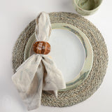 Blue Pheasant ZOEY RAFFIA PLACEMAT Mixed Gray Round