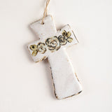 FLORAL CROSS ORNAMENT - Etta B Pottery
