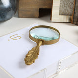 PEWTER MAGNIFYING GLASS WITH FEATHER HANDLE - Creative Co-op