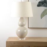 CURVED CERAMIC BODY ACRYLIC BASE LAMP - Gallery Designs
