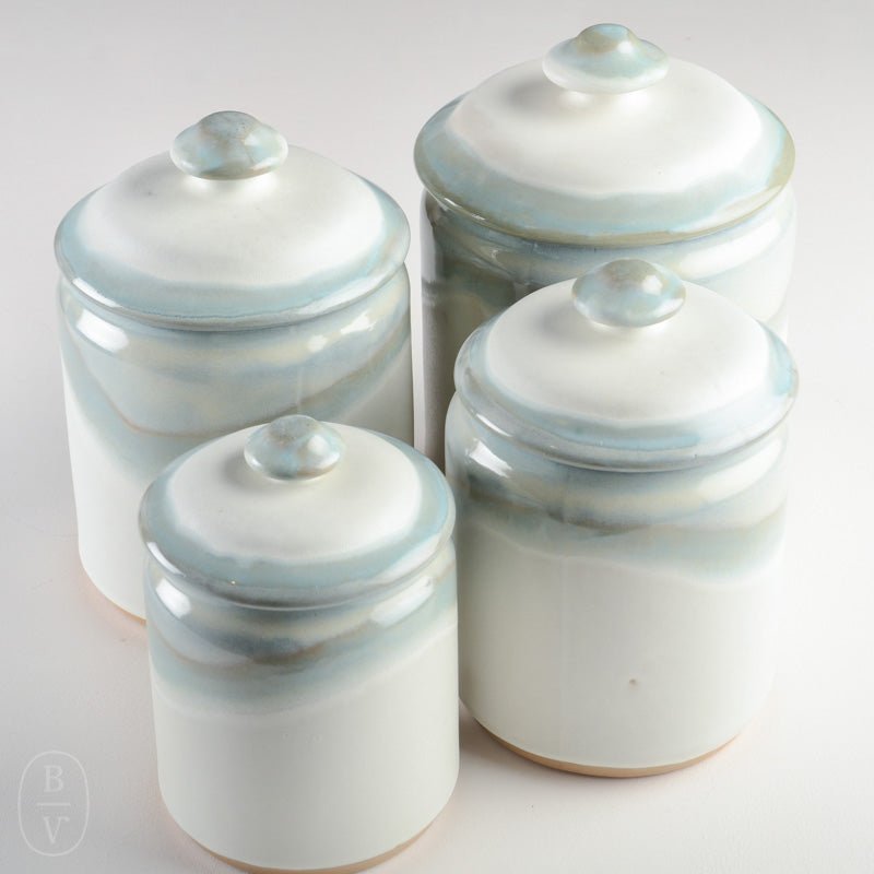 Bria Ivory Ceramic Kitchen Canister Set of 4