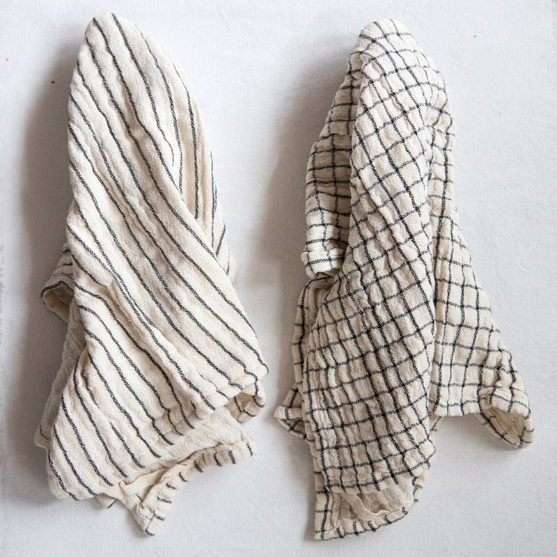 Creative Co-op NATURAL COTTON TEA TOWEL Striped