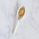 Creative Co-op STONEWARE SERVING SPOON WITH REACTIVE GLAZE White