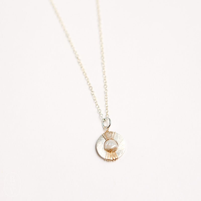 Mary Garrett Jewelry DAINTY PEARL CIRCLE NECKLACE