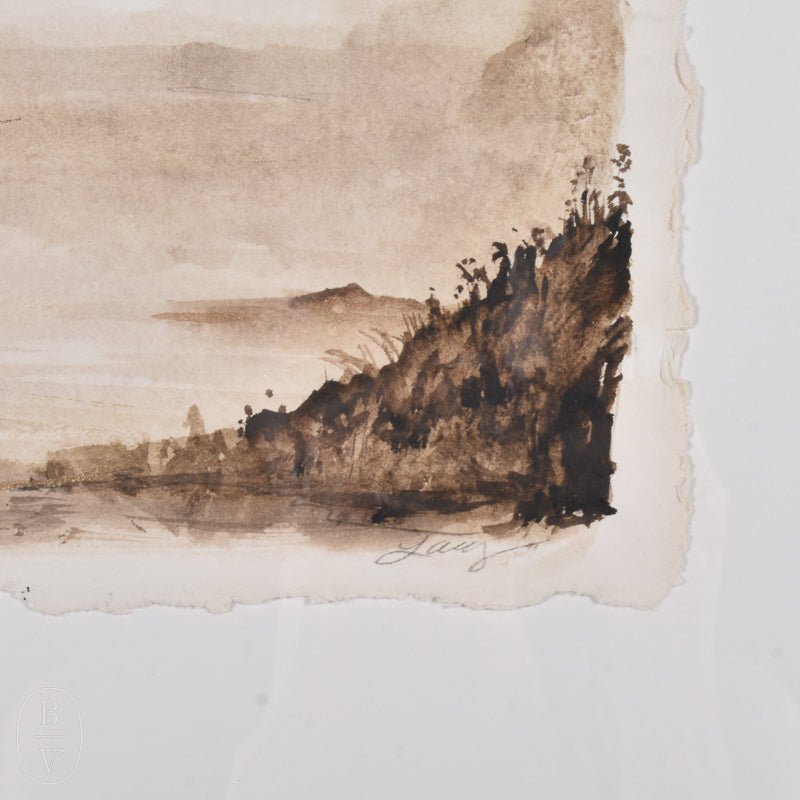 By Lacey PEACE LANDSCAPE DECKLE EDGE FRAMED PAINTING - SERIES 4 NO 2