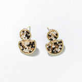 BRASS HALF CIRCLE FRAME POST EARRINGS - Ink and Alloy