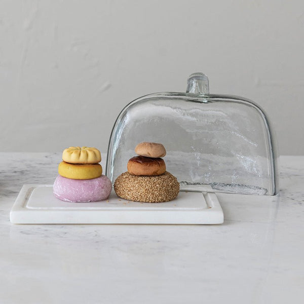 Rectangle Glass Cloche With Marble Base By Creative Co-op – Bella Vita ...