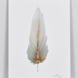 SMALL FRAMED FLOATED FEATHER PAINTING - SERIES 12 NO 2 - By Lacey