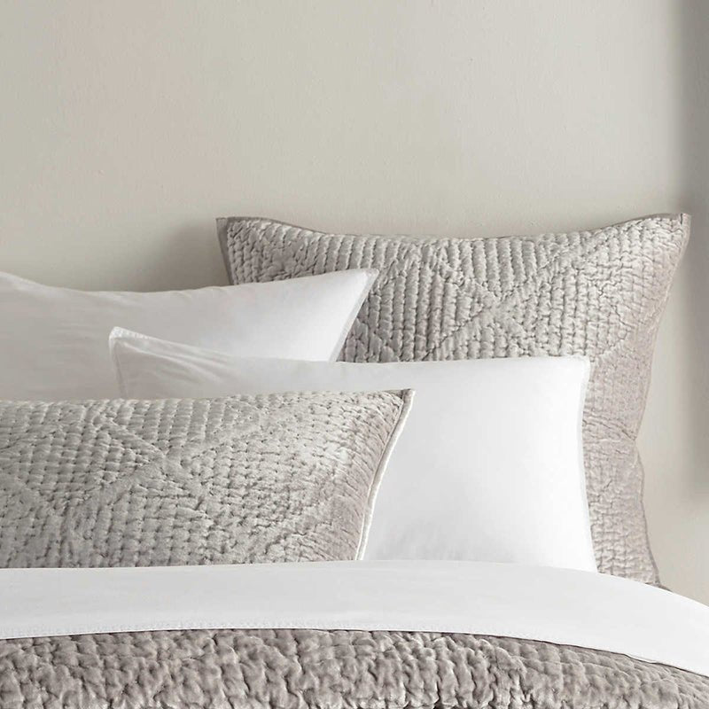 Pine Cone Hill Annie Selke PARISIENNE VELVET QUILTED SHAM Grey