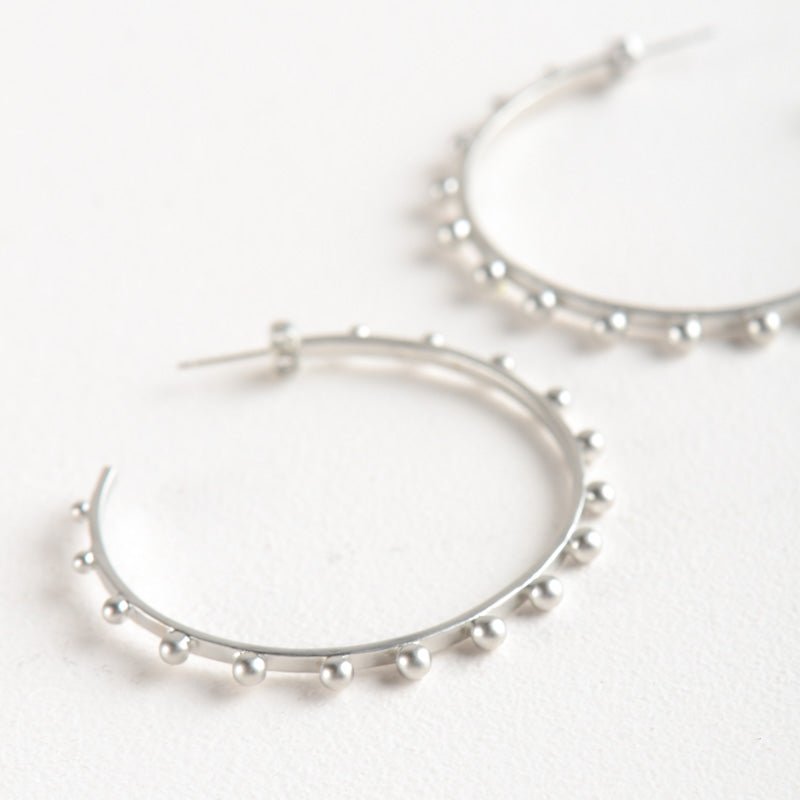 Virtue STUDDED HOOP EARRINGS Silver