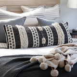 Pom Pom At Home SAWYER FILLED PILLOW Charcoal_Ivory 14x40