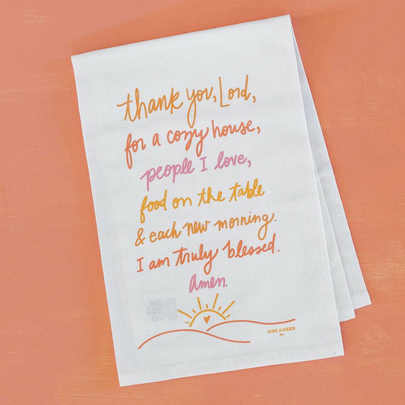 Doe A Deer THANK YOU LORD FLOUR SACK TOWEL