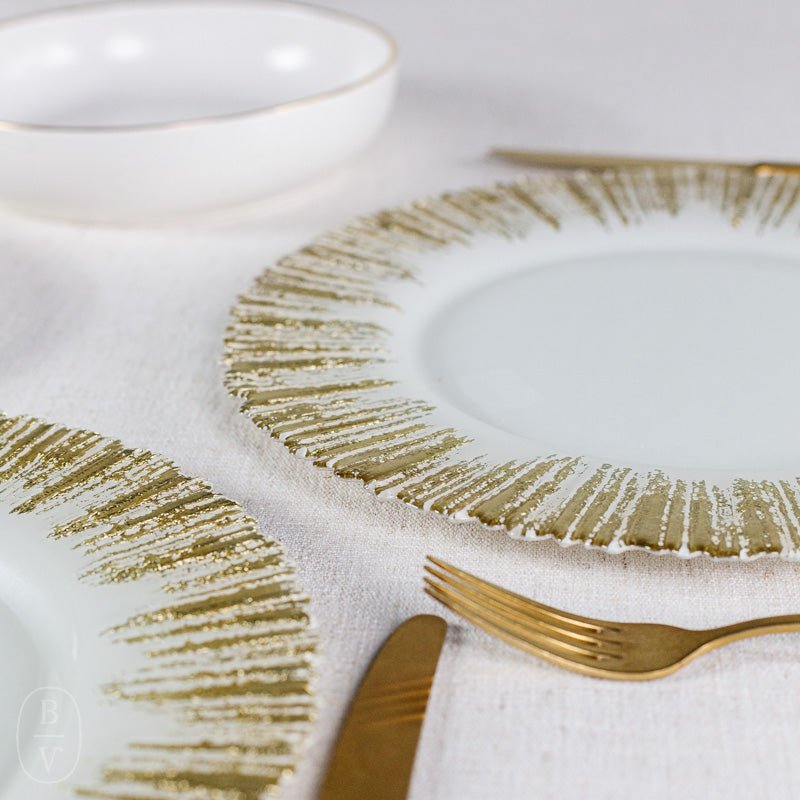 Casafina GIANNA SUNBURST GLASS CHARGER PLATE Gold