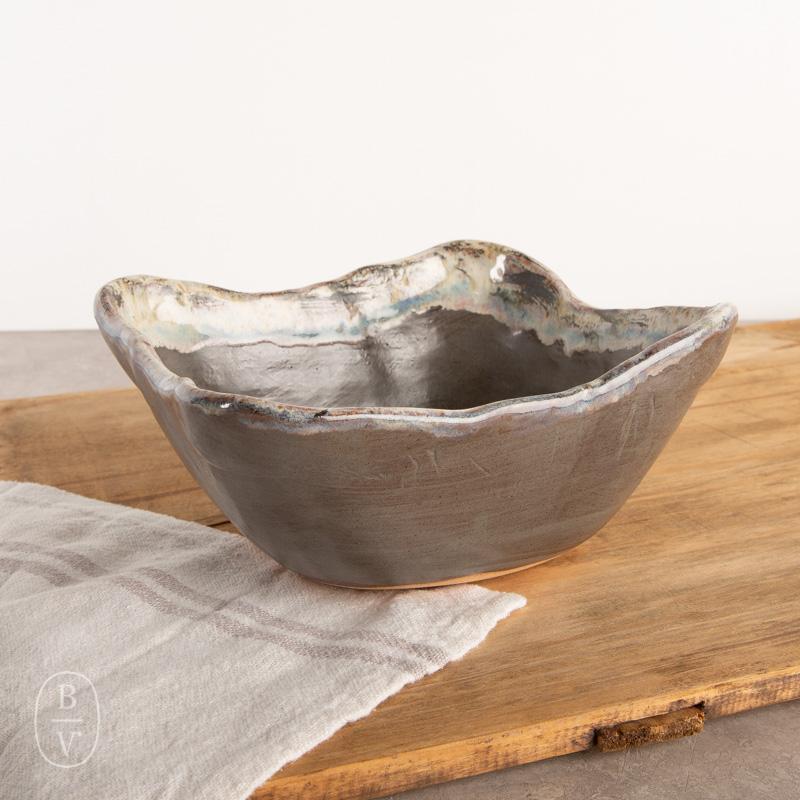 Etta B Pottery DEEP SQUARE BOWL Gray