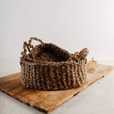Creative Co-op OVAL NATURAL WOVEN SEAGRASS BASKET