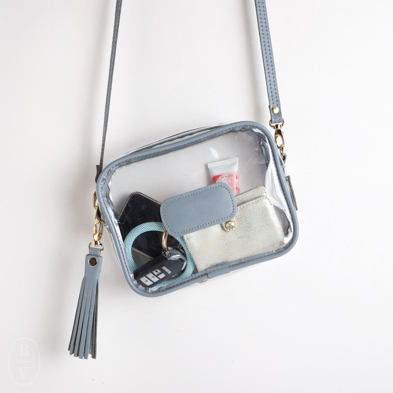 Jon Hart CLEAR LOLA BAG Steel Leather