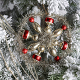 Creative Co-op MERCURY GLASS ROUND TINSEL ORNAMENT